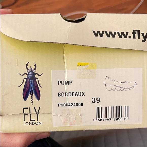 FLY London Women's Wedge Pump Bordeaux Pumps Size Euro 39 US 8 - 8 1/2 approx - Picture 15 of 17